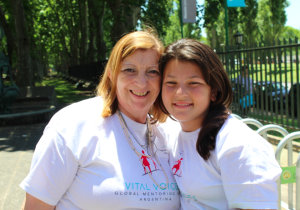 Maria Luisa with one of her daughters at the Vital Voices Argentina  Mentoring Walk in Nov. 2013